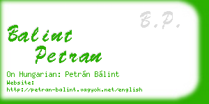 balint petran business card